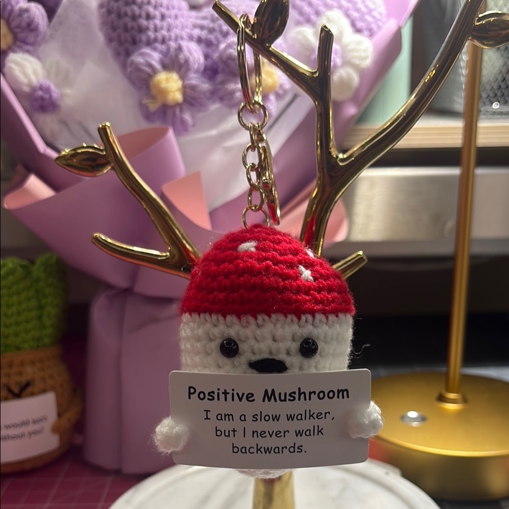 Red and White Mushroom Keychain